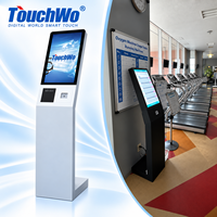 Kiosque de libre-service de 21,5 pouces pour l'accès aux membres des clubs de fitness avec lecteur RFID et imprimante