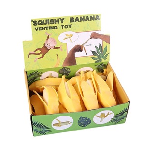 Jouets de relaxation à pétrir en forme de bananes pelées simulées, à rebond lent, outils de décompression, jouets fruits anti-stress en plastique, silicone et TPE, pour les 2 ans et plus - Product Image 1
