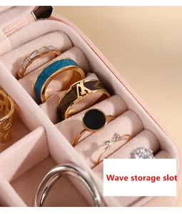 B1058 offre spéciale femmes filles boucles d'oreilles oreille goujon boîte organisateur Portable bijoux mallette de rangement en cuir PU petites boîtes à bijoux de voyage