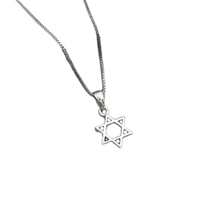 Collana Compatta ed Elegante con Stella di David in Argento Puro, Placcata in Oro 18k, <span class=keywords><strong>Gioielli</strong></span> Ebraici in Acciaio Inossidabile, Ciondolo Stella di David - Product Image 1