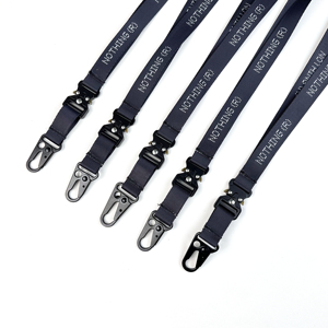 New Design Removable Zinc Alloy Buckle with Imitation Nylon Event Activity ID Lanyard Customizable Logo Printing