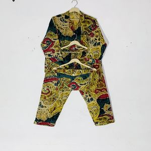 Ensemble de pyjama en coton de qualité supérieure pour femmes, imprimé floral à la main, vêtements de détente, prix de gros disponible - Product Image 5