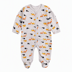 <span class=keywords><strong>Pijama</strong></span> de algodón suave para recién nacido, mameluco de manga larga con pies, unisex, para primavera y otoño, proveedor mayorista - Product Image 3