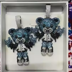 Collar con colgante de dibujos animados de diamantes VVS de moda Hip Hop Iced Out Streetwear joyería para fiestas y dijes de moda - Product Image 1