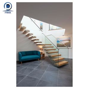 Escalier flottant industriel-boulons exposés, cadre en acier <span class=keywords><strong>brut</strong></span>, convient aux intérieurs de loft et de studio - Product Image 3