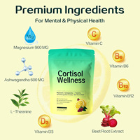 Mélange de Boissons Bien-être au Cortisol Marque Blanche – Poudre Naturelle de Cortisol avec Ashwagandha, L-Théanine, Racine de Curcuma, pour la Relaxation et la Concentration