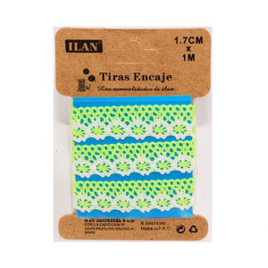 Cinghie in pizzo ILAN 1,7 cm x 1 m verde chiaro per decorazioni artigianali - Product Image 1