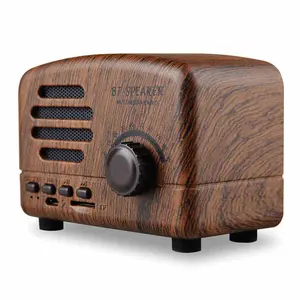 Brand New Retro speaker Bamboo Wooden Multimedia Mini Vintage Bluetooth soundbar Speaker with FM radio