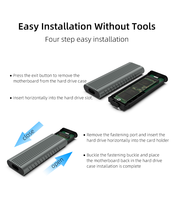 Casing SSD M.2 NVME, kandang USB C Gen2 10Gbps,PCIe M.2 MVME SSD gratis untuk SSD 2230 2242 2260 2280