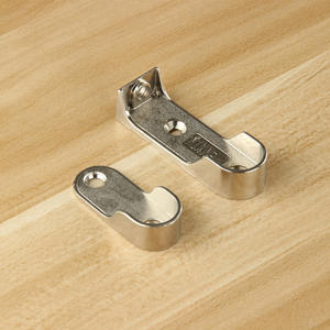 Soporte de Ropa para Armario, Tubo Plano de 16 Pulgadas con Brida, Accesorios de Soporte para Ropa, Aleación de Zinc - Product Image 1