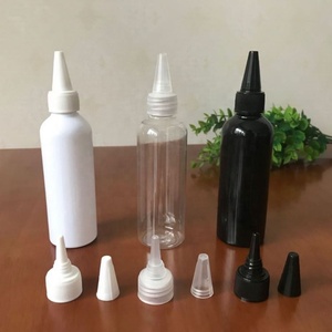 Custom Empty 4oz 8oz Pigment Glue Hair Dye <b>Squeeze</b> Twist Cap Plastic Hair Oil <b>Bottle</b> With Applicator - Product Image 1