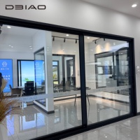 Puerta Corredera de Aluminio Ultra Delgada, Sin Aislamiento, de Alta Resistencia, con Vidrio Templado Visible y Resistente al Viento para Supermercado