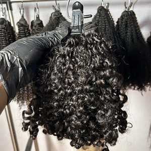 Lots de <span class=keywords><strong>Cheveux</strong></span> Humains Vierges Bruts Bouclés Birmans Grade Remy, Super Double Drawn <span class=keywords><strong>pour</strong></span> Extensions à Cuticules Alignées, 100g - Product Image 2