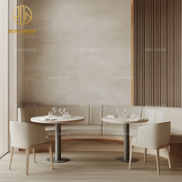 Sièges de stand incurvé demi-cercle de qualité supérieure chaises rondes en bois en cuir hôtel café restaurant avec ensemble de table canapé meubles stand