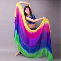 Voile de danse du ventre en soie 100% pour femmes Voile à la main Accessoires de danse du ventre Taille libre