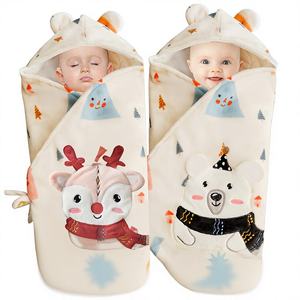 שמיכת החתלה לתינוקות קטיפה חלבית סרוגה לחורף אנטי סטטית אנטי חיידקים קל משקל עטיפת החתלה לתינוקות שינה בחוץ - Product Image 4