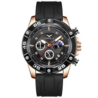 Montres à quartz pour hommes ONOLA 6850, nouvelle arrivée, mode, étanches, lumineuses, phase lunaire, chronographe, multifonctions