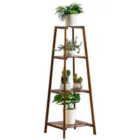 Retro impermeabile di alto livello di legno piantare fiori fioriera scaffale pianta rack balconi di bambù vasi di fiori del basamento