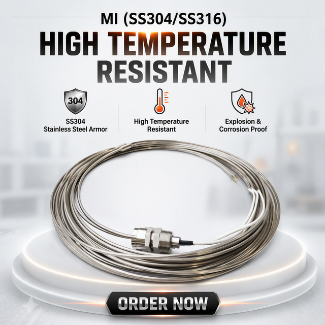 Explosion-Proof MI Mineral Insulated Heat Tracing Cable, SS304 Sheath, Twin-Core, High Temp Resistant