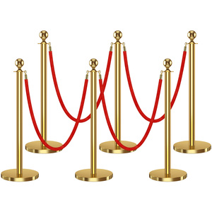 เสาคิวแบบกำหนดเองสำหรับงานปาร์ตี้ลดราคา  เสาควบคุมฝูงชนสำหรับคอนเสิร์ต  พร้อมเชือกและเสาสำหรับพรมแดง - Product Image 1