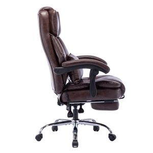 Günstige <span class=keywords><strong>Massage</strong></span> Weiche ergonomische Büromöbel Executive Recliner Chef Stühle Luxus PU Bürostuhl mit Fuß stütze - Product Image 3