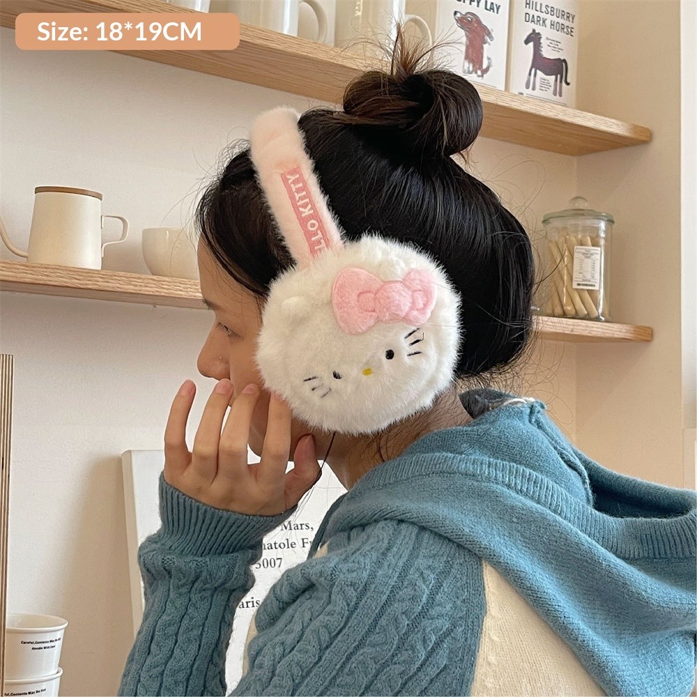 Hello Kitty - Orejeras de felpa suaves y lindas