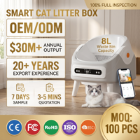 E-FOUND OEM Nouveau Design Bac à Litière Intelligent Automatique pour Chat avec WIFI, Toilette Électrique Auto-Nettoyante, Poubelle 8L, Contrôle par APP, ABS
