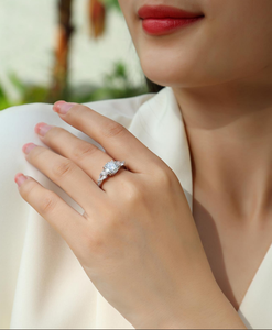 2ct カラット ホワイト モアサナイト 眩しい結婚指輪 女性用 品質保証 ファッションジュエリー ギフト 女性の品質リング - Product Image 6