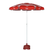 RPET 160g Base de chaise d'extérieur Sun premium Parapluie de plage 36 pouces Blanc Rouge Couleur Parapluie de plage promotionnel avec logo imprimé
