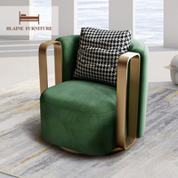 BLAINE chaise d'appoint pivotante à bras unique de luxe Design en tissu de haute qualité pour salle à manger hall d'hôtel salon moderne