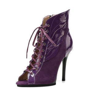 Chaussures de <span class=keywords><strong>danse</strong></span> jazz professionnelles à talon haut de 9,5 cm, bottines européennes et américaines à bout ouvert et lacées pour la <span class=keywords><strong>danse</strong></span> - Product Image 1