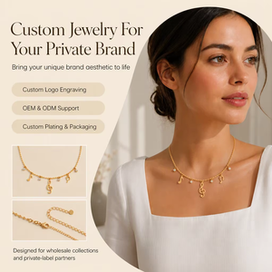 <span class=keywords><strong>Collana</strong></span> Unisex in Acciaio Inossidabile Placcato Oro 18K con Zirconi a Forma di Cuore, Stella e Goccia d'Acqua, Catena a Strati, Gioiello Trendy da Regalo - Product Image 3