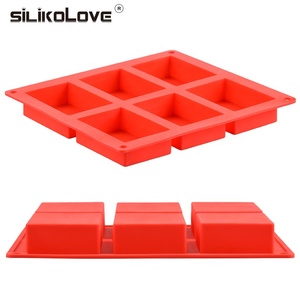 MUYULINS Factory 6-Cavity Rectangular Shape Maker LFGB Platinum Non-Stick BPA-Free <b>Silicone</b> Soap Mold - Product Image 2