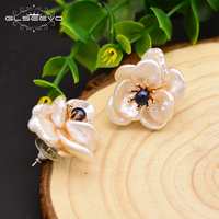 Nouveaux bijoux Yiwu gros naturel baroque perle goujon pour les femmes fleur boucles d'oreilles coréen en gros en vrac 18K plaqué or bijoux