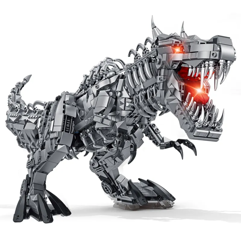 Hete Verkoop Panlos 611016 Gloeiende Puzzel Mechanische Dinosaurus Tyrannosaurus Rex Geassembleerd Bouwsteen Speelgoed Jongen Cadeau Kinderen