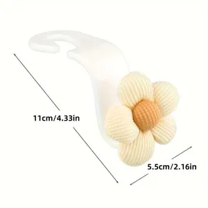2PCS Multifunctional Flower Design Car Seat Backrest <b>Hooks</b> PU Leather Material 20KGS Load Capacity Universal Fit Creative Car - Product Image 4