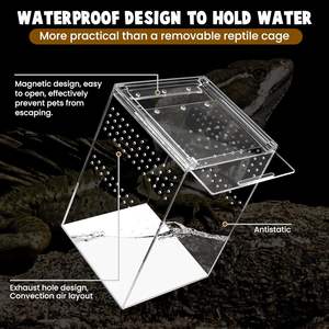 Easy Assemble Clear Acrylic Reptile Terrarium Custom Ventilated for <b>Chameleon</b> Spider Beetle Tarantula <b>Cage</b> - Product Image 4