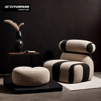 Ensemble de canapé en tissu rayé haut de gamme avec chaises à une place Convient aux canapés de style salon et aux balcons de loisirs