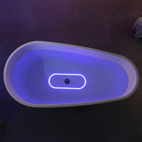 Meuble de salle de bain moderne Baignoire autoportante à remous Baignoire en acrylique design avec lumière LED