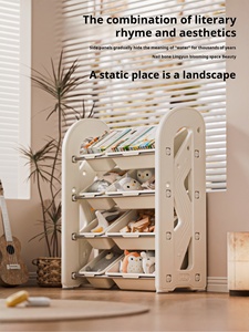 Ensembles de meubles pour enfants, étagères de <span class=keywords><strong>rangement</strong></span> en plastique multicouches modernes, organisateur de jouets et de livres, et armoire de salon - Product Image 3