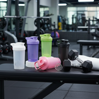 Bouteille en plastique de 350 ml, anti-fuite, sans BPA, avec fonction de boisson directe, couvercle spirale antidérapant, pour la gym, personnalisable