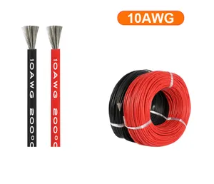 Cable de goma de cobre, Cable de silicona resistente a altas temperaturas y al calor, 10AWG, disponible