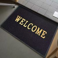 Conception personnalisée Logo Spaghetti Welcome Coil Mat Extérieur Antidérapant en Caoutchouc Poids Lourd Tapis d'Entrée de Porte de Plancher d'Entrée
