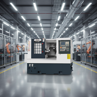 Tour CNC à banc incliné horizontal avec commande personnalisable, tourelle porte-outils à 8 postes, 6/8 pinces/mandrins, machine de moyenne capacité