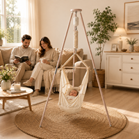 Support de hamac pour bébé en bois de hêtre massif, pliable, portable, stable, écologique, pour intérieur et extérieur, fabricant OEM