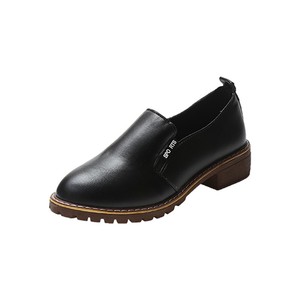 <span class=keywords><strong>Mocasines</strong></span> de moda, zapatos de cuero de PU, estilo británico para mujer, con suelas gruesas y tacones gruesos - Product Image 3