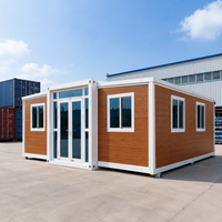 Casa Contenedor Expandible de 20 pies, Casa Modular Prefabricada con 2 Dormitorios para Alojamiento de Trabajadores y Campamento en Obra