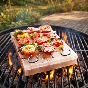 NUEVO Plato de Sal Rosa del Himalaya Orgánico y Natural Ecológico en Forma de Ladrillo para Cocinar BBQ, Decoración del Hogar, Losas Talladas - Product Image 1