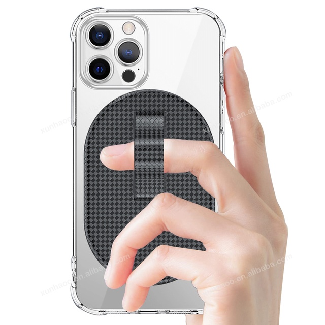 Magnetic Phone Grip Strong Power N52 Magnet Phone Holder Finger Soft Strap Kickstand Magnetic Phone Stand for iPhone 15 Pro Max