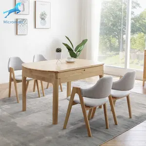 Прямая продажа с завода складной обеденный стол круглой формы в скандинавском стиле деревянного цвета